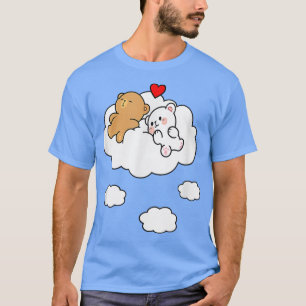 T-shirt Ours drôles endormis avec un cadeau de cœur d'amou