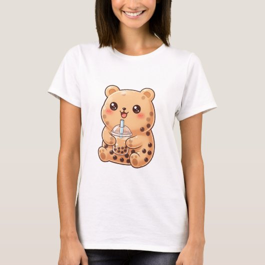 T-shirt Ours en bubble tea (Devant)