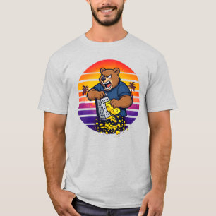 T-shirt Ours en colère avec un chapeau râpe à fromage et d