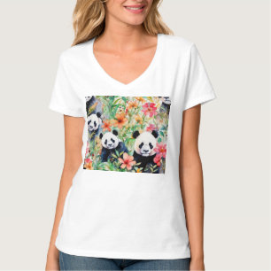 T-shirt Ours en panda aquarelle