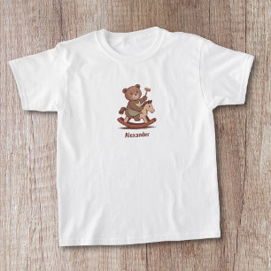 T-shirt Ours en peluche à cheval à rochers