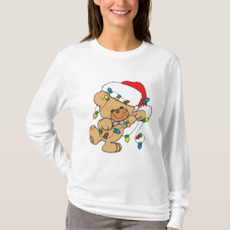 T-shirt Ours en peluche avec guirlandes de Noël