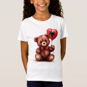 T-Shirt ours en peluche & ballon avec drapeau albanais.