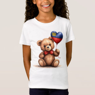 T-Shirt ours en peluche & ballon avec drapeau du Liechtens