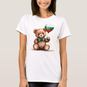 T-shirt ours en peluche & ballon avec le drapeau bulgare.