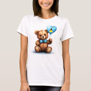 T-shirt ours en peluche & ballon avec le drapeau de Saint