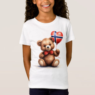 T-Shirt ours en peluche & ballon avec le drapeau norvégien
