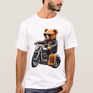 T-shirt Ours en peluche biker badass Art