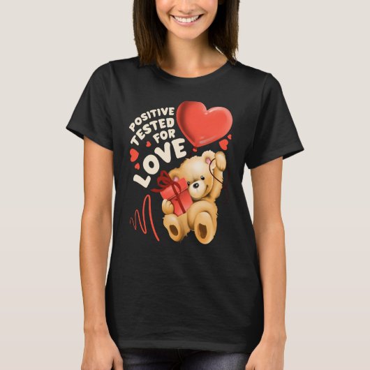 T-shirt Ours en peluche de Saint Valentin avec ballon de c (Devant)