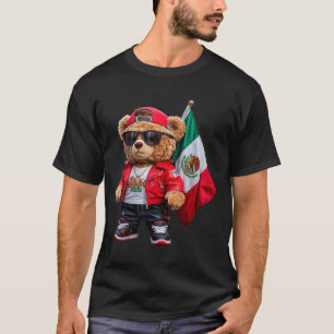 T-shirt Ours en peluche drôle drapeau mexicain rap mode st
