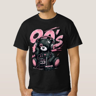 T-shirt Ours en peluche graffiti 90's esthétique musicale 
