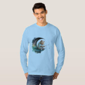 T-shirt Ours en peluche mignon sur la Lune, Ours en carica (Devant entier)