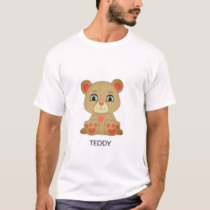 T-shirt Ours en peluche moderne & cœur