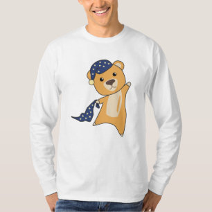 T-shirt Ours en peluche Ours jaune Casquette couchant
