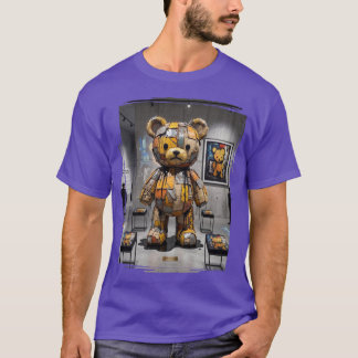 T-shirt Ours en peluche tache de peinture Grunge