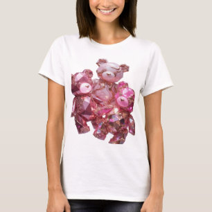 T-shirt Ours en pierre précieuse rose avec texte 3D accroc