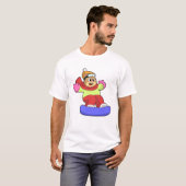 T-shirt Ours en snowboard avec snowboard (Devant entier)