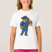 T-shirt Ours en tant qu'officier de police avec Baton (Devant)