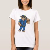 T-shirt Ours en tant qu'officier de police avec Baton (Devant)