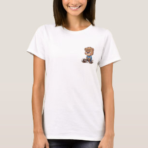 T-shirt Ours épuisé et débraillé avec du café renversé