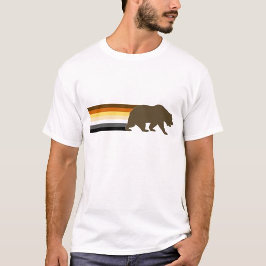 T-shirt Ours et bandes du drapeau de la fierté de l'ours (Devant)