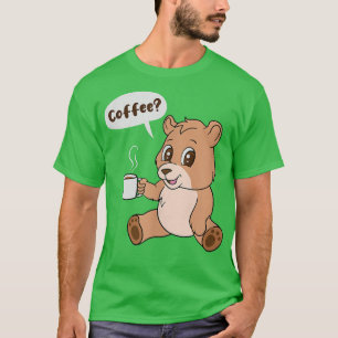 T-shirt Ours et café Grizzly mignonne lundi Office112