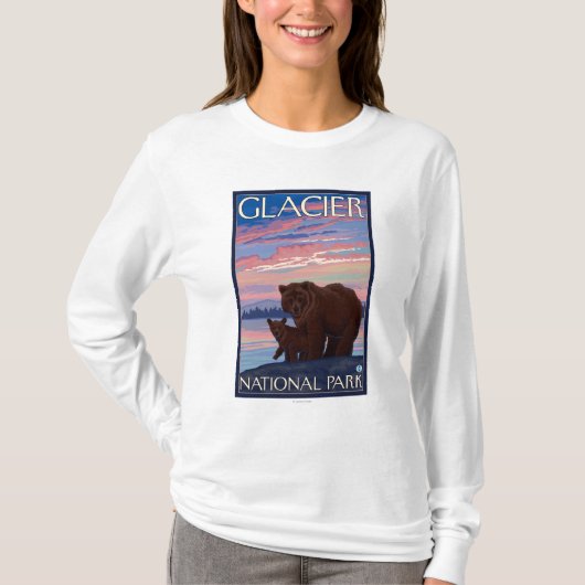 T-shirt Ours et CUB - parc national de glacier, la TA (Devant)