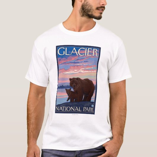 T-shirt Ours et CUB - parc national de glacier, la TA (Devant)