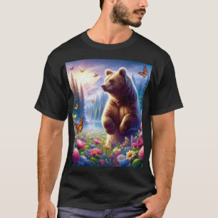 T-shirt Ours et papillons mignons et colorés