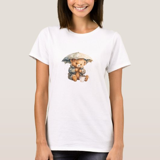 T-shirt Ours Et Parapluie (Devant)