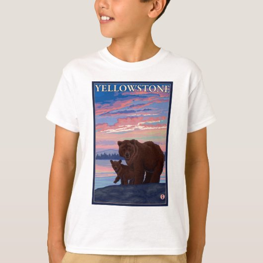 T-shirt Ours et parc national de CUB - de Yellowstone (Devant)