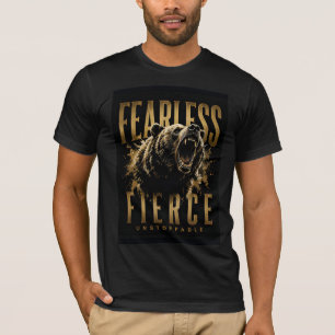 T-shirt Ours Féroce Intrépide Esprit Sauvage Inarrêtable