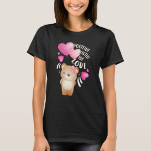 T-shirt Ours fille de la Saint-Valentin avec coeurs