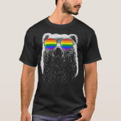 T-shirt Ours gai avec lunettes de soleil arc-en-ciel lgbt (Devant)