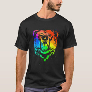 T-shirt Ours géométrique Lgbt Arc-en-ciel Gay pride Brown
