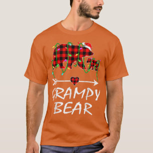 T-shirt Ours Grampy Pajama de Noël Buffle Rouge Plaid Xma