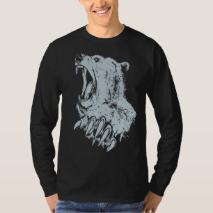T-shirt Ours grinçant Ours Brown Grizzly Predator Grizzly