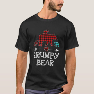 T-shirt Ours grincheux Pajama de Noël Buffle rouge plaid