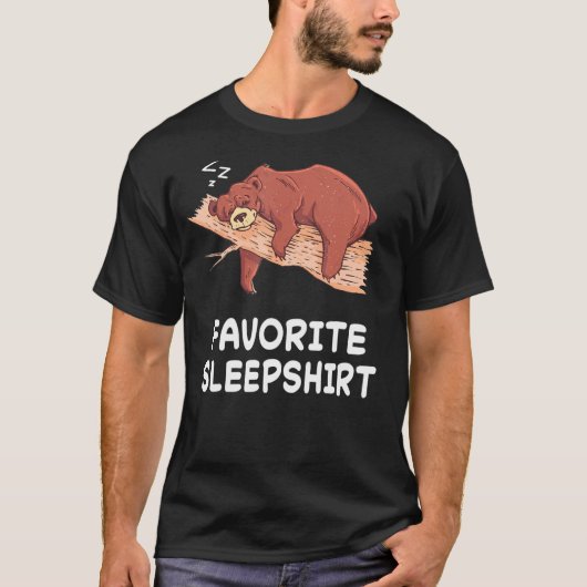T-shirt Ours Grizzli Ours Nap Sommeil dormant Pyjama nuit (Devant)