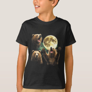 T-shirt Ours Grizzly des années 90 hurle à la lune