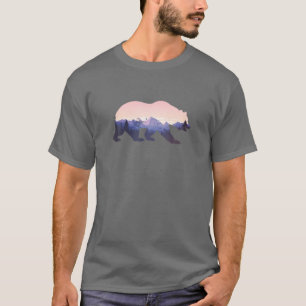 T-shirt Ours Grizzly Montagnes Design animal Sunrise Natur