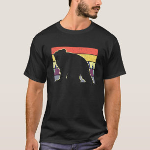 T-shirt Ours Grizzly Rétro Faune Animaux de la Forêt Natur