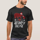 T-shirt Ours Grumeux, Ours Grumpy Plaid De Buffle Rouge Pa (Devant)