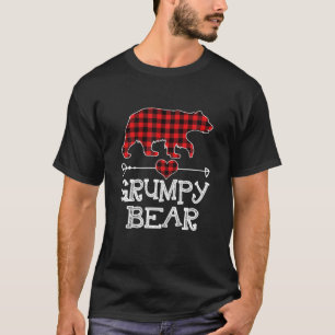 T-shirt Ours Grumeux, Ours Grumpy Plaid De Buffle Rouge Pa