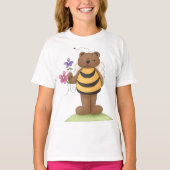 T-shirt Ours habillé en Bumblebee avec Fleurs (Devant)