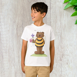 T-shirt Ours habillé en Bumblebee avec Fleurs