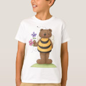 T-shirt Ours habillé en Bumblebee avec Fleurs (Devant)