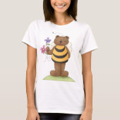 T-shirt Ours habillé en Bumblebee avec Fleurs (Devant)