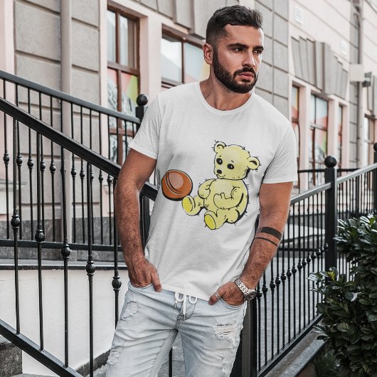 T-shirt Ours Jaune Teddy