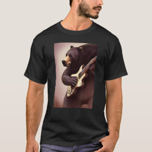 T-shirt Ours jouant de la musique de guitare se balançant
